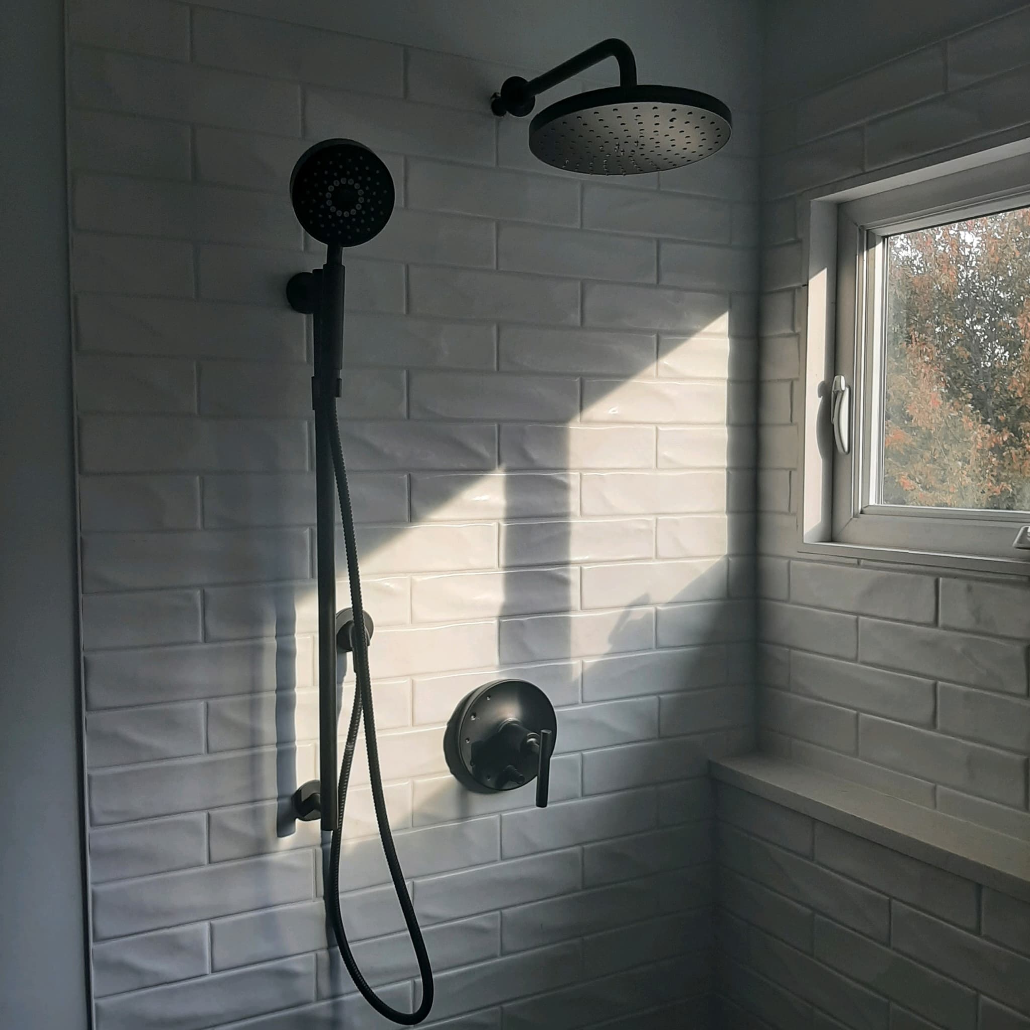 Beautiful Tiled Wall and Custom Shower Head Beautiful Tiled Wall and Custom Shower Head
